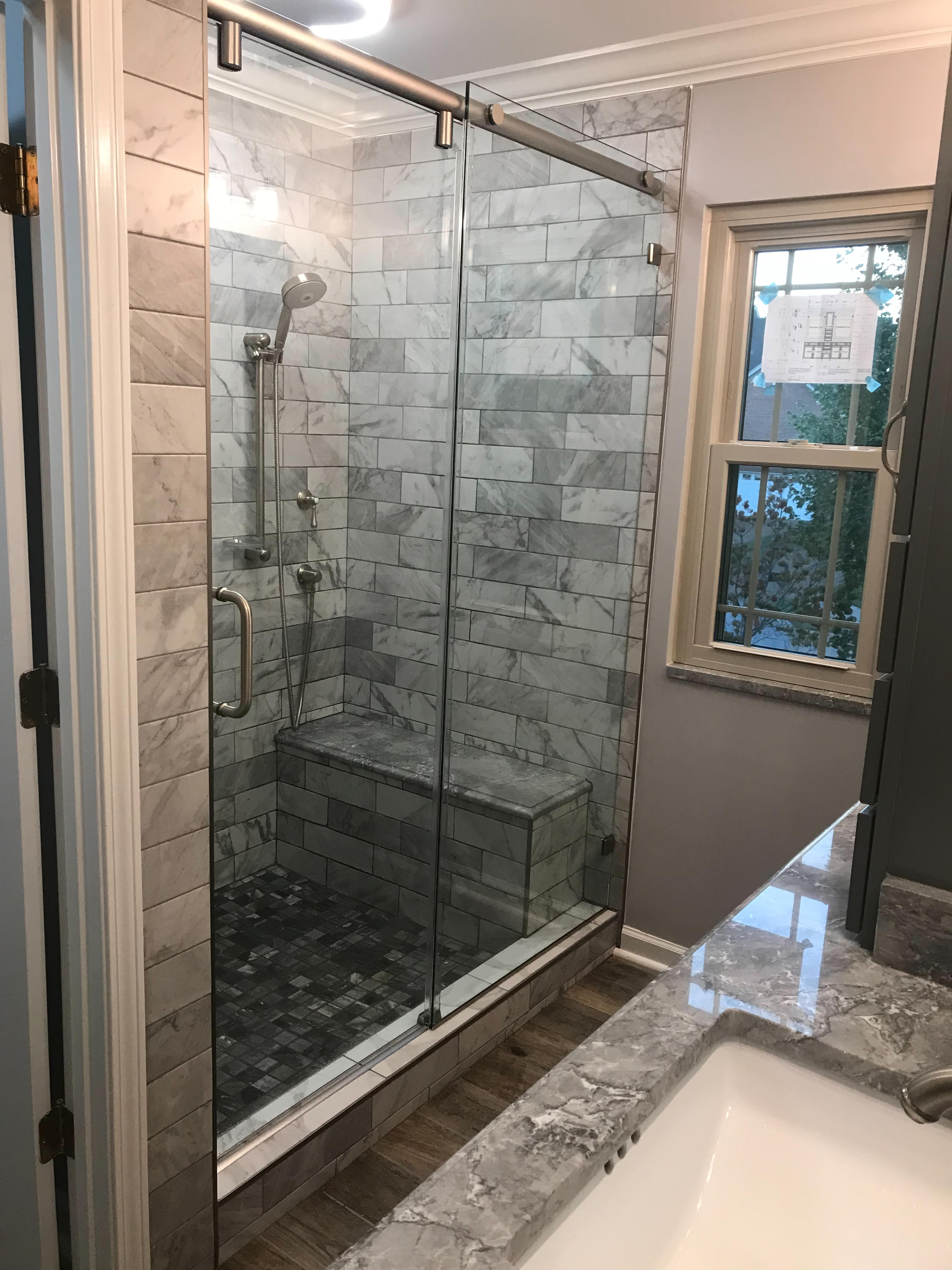 Bathroom with Walk-In Bench Shower